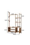Living and Home Bamboo Clothes Rack with Storage Shelves thumbnail 6