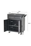 Living and Home Lockable Rolling Tool Storage Cabinet Trolley thumbnail 3