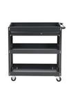Living and Home 3-Tier Rolling Tool Cart with Lockable Drawer Trolley thumbnail 2