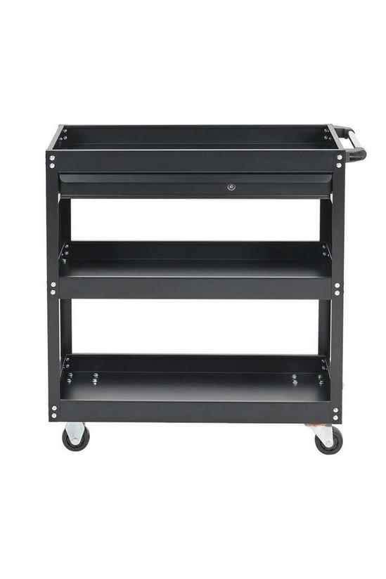 Living and Home 3-Tier Rolling Tool Cart with Lockable Drawer Trolley 2