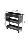 Living and Home 3-Tier Rolling Tool Cart with Lockable Drawer Trolley thumbnail 4