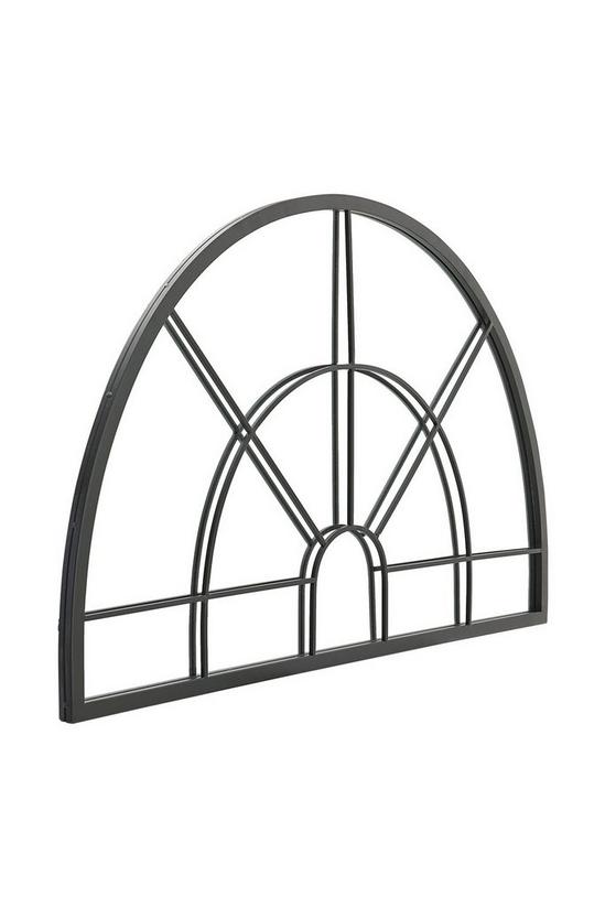 Living and Home 100cm W x 60cm H Semicircular Metal Art Deco Window Wall Mirror 3