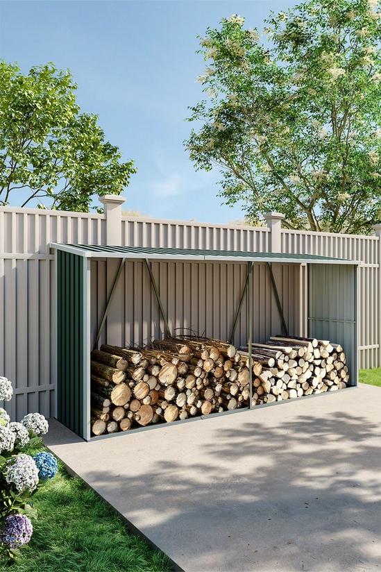 Living and Home Zinc Steel Firewood Log Storage Shed 2