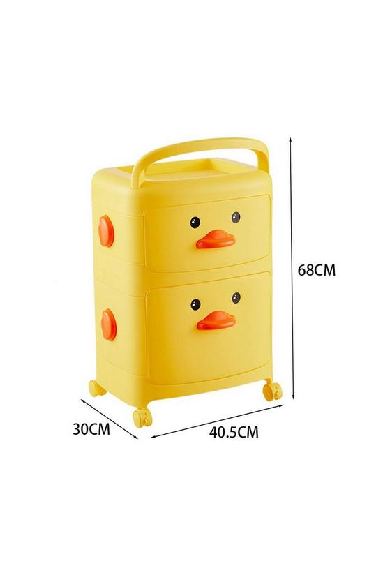 Living and Home 2-Tier Cute Yellow Duck Storage Cart with Wheels 2