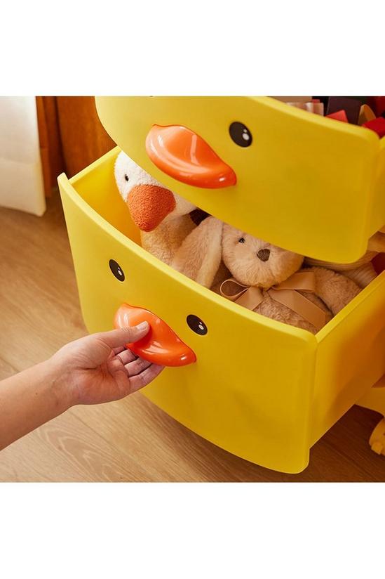 Living and Home 3-Tier Cute Yellow Duck Storage Cart with Wheels 5