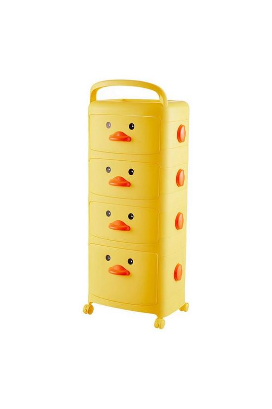 Living and Home 4-Tier Cute Yellow Duck Storage Cart with Wheels 2