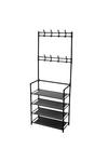 Living and Home 4-Tier Shoe Rack with Coat Hanger thumbnail 2