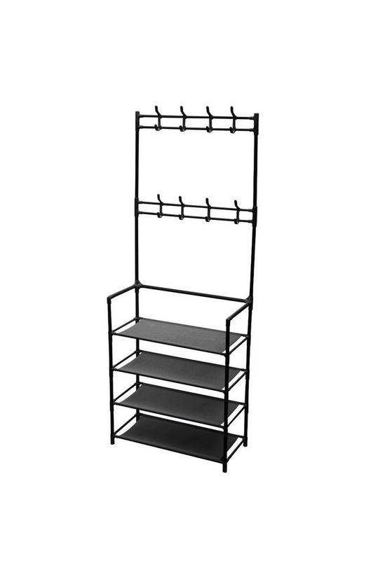 Living and Home 4-Tier Shoe Rack with Coat Hanger 2