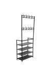 Living and Home 4-Tier Shoe Rack with Coat Hanger thumbnail 3