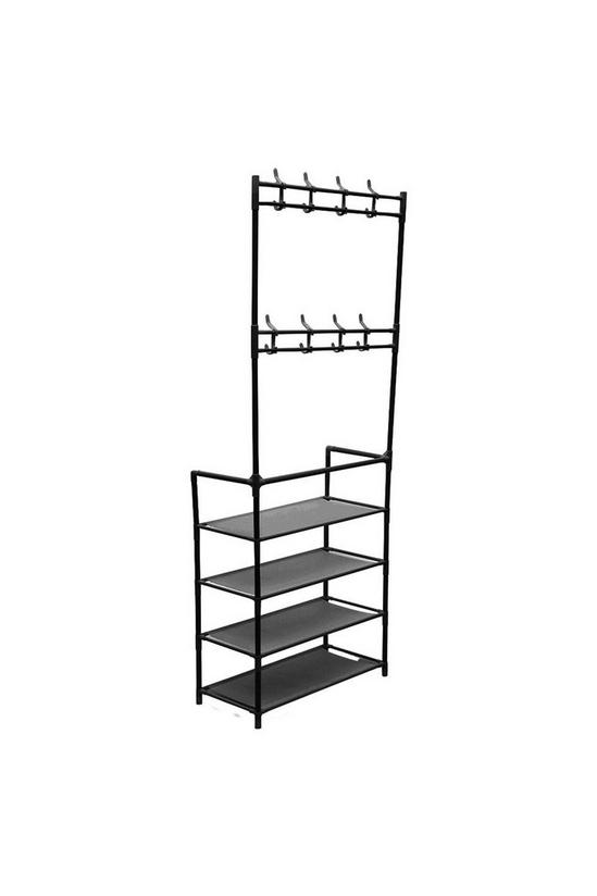 Living and Home 4-Tier Shoe Rack with Coat Hanger 3