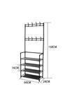 Living and Home 4-Tier Shoe Rack with Coat Hanger thumbnail 4