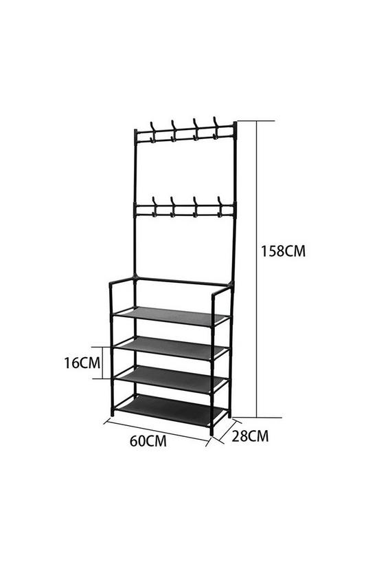 Living and Home 4-Tier Shoe Rack with Coat Hanger 4
