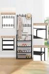 Living and Home 4-Tier Shoe Rack with Coat Hanger thumbnail 6