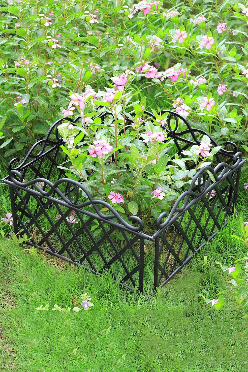 Garden Decor | 4pcs Decorative Garden Plastic Edging Fence Panels ...