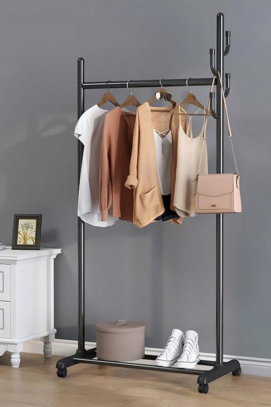 Living and Home Garment Hanging Clothes Rack on Wheels 1
