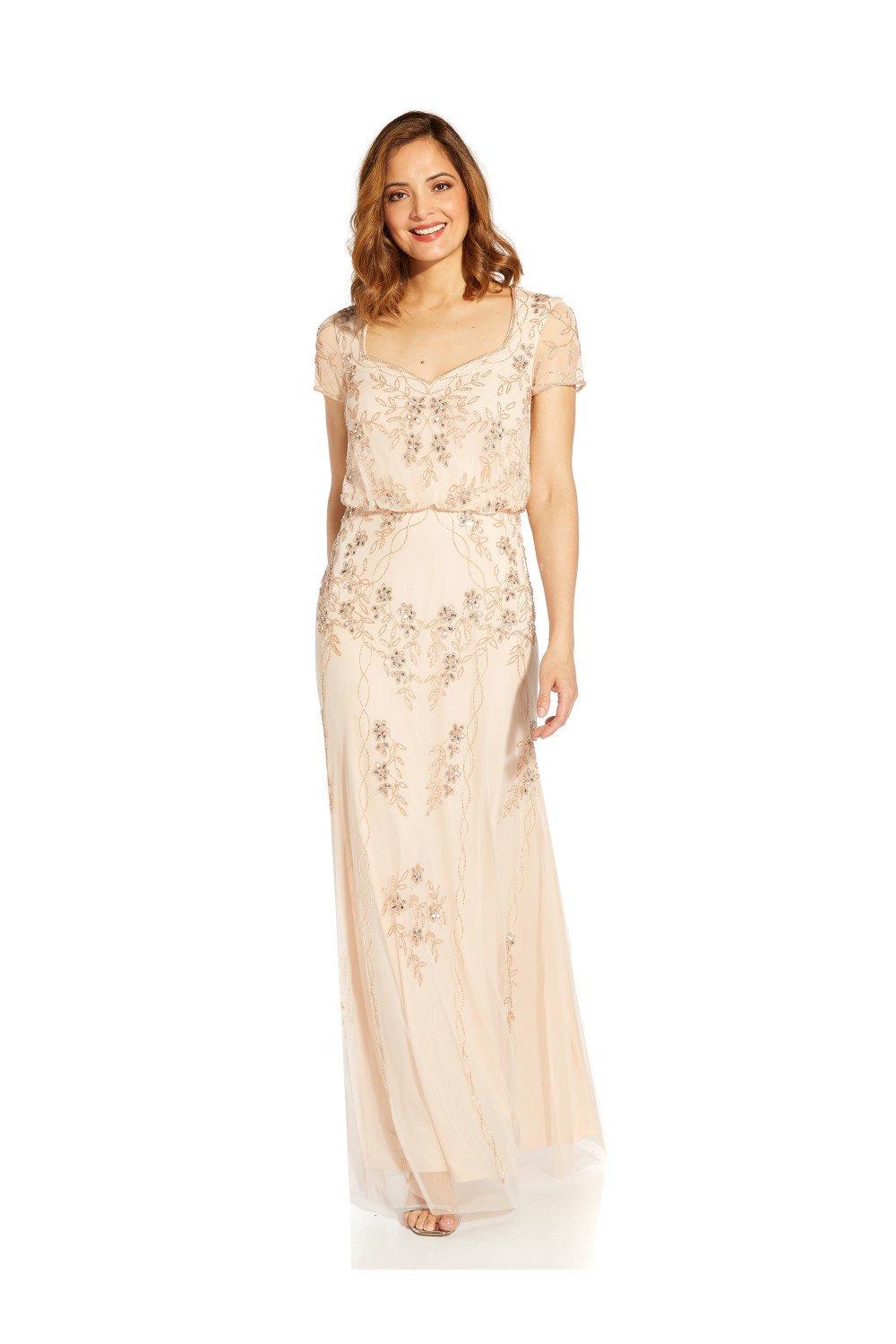 Dresses Beaded Blouson Gown Adrianna Papell