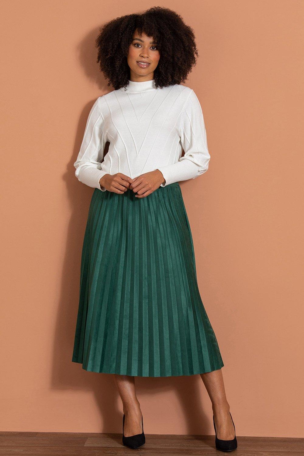 Green pleated 2024 skirt dorothy perkins