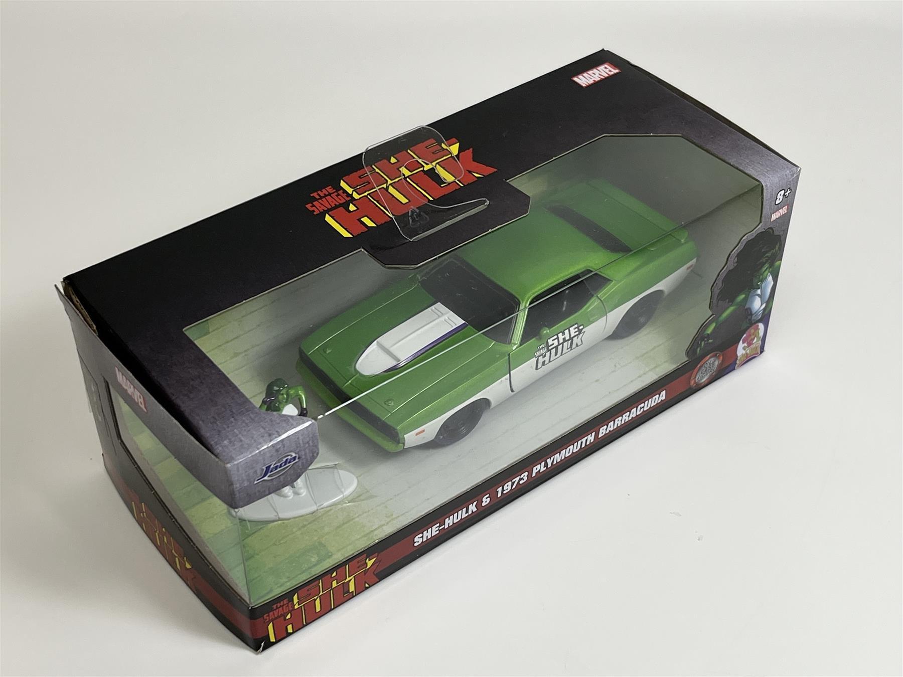 Marvel 1973 Plymouth Barracuda 1:32 Scale Vehicle with She-Hulk