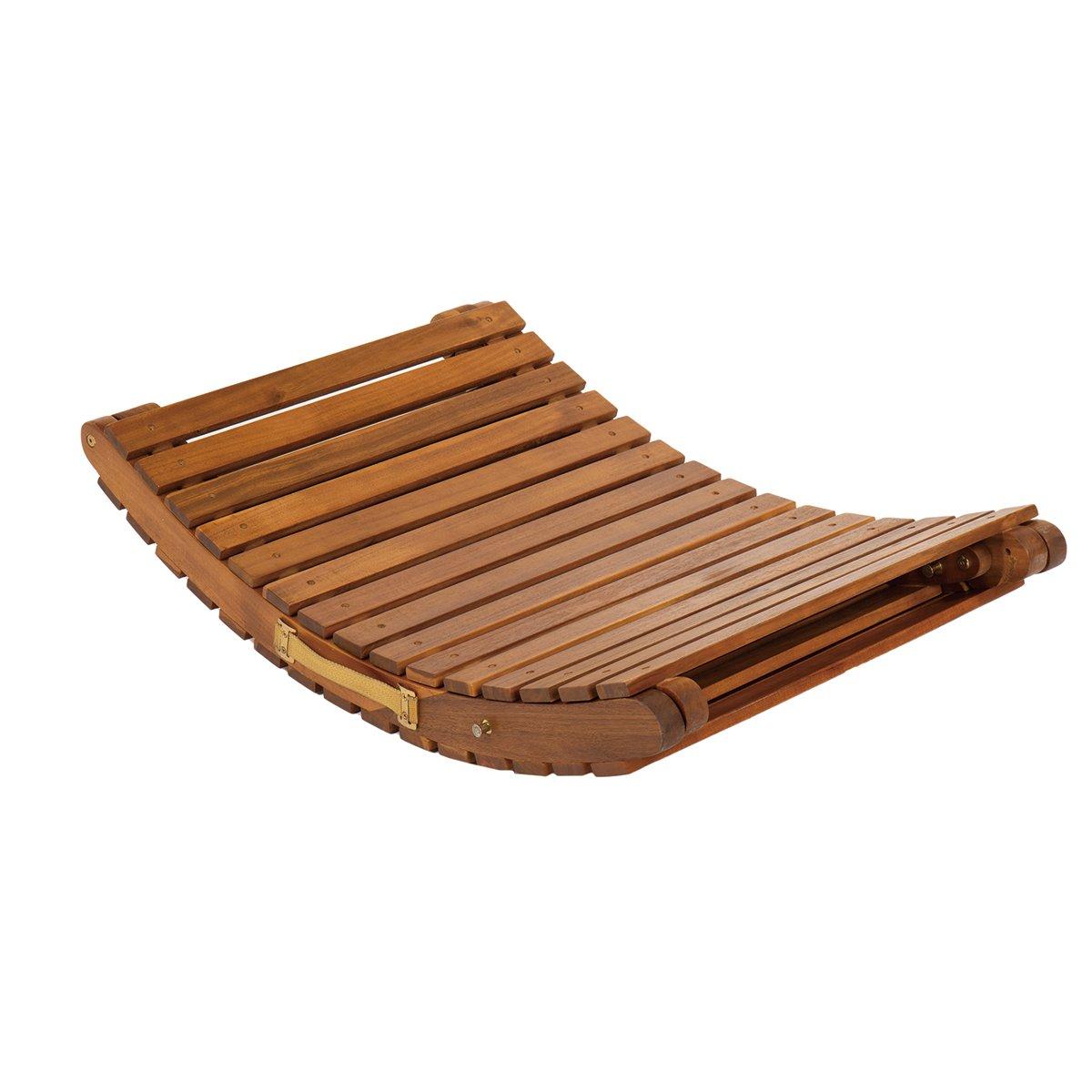 Charles bentley wooden fsc acacia large folding curved reclining sun lounger new arrivals