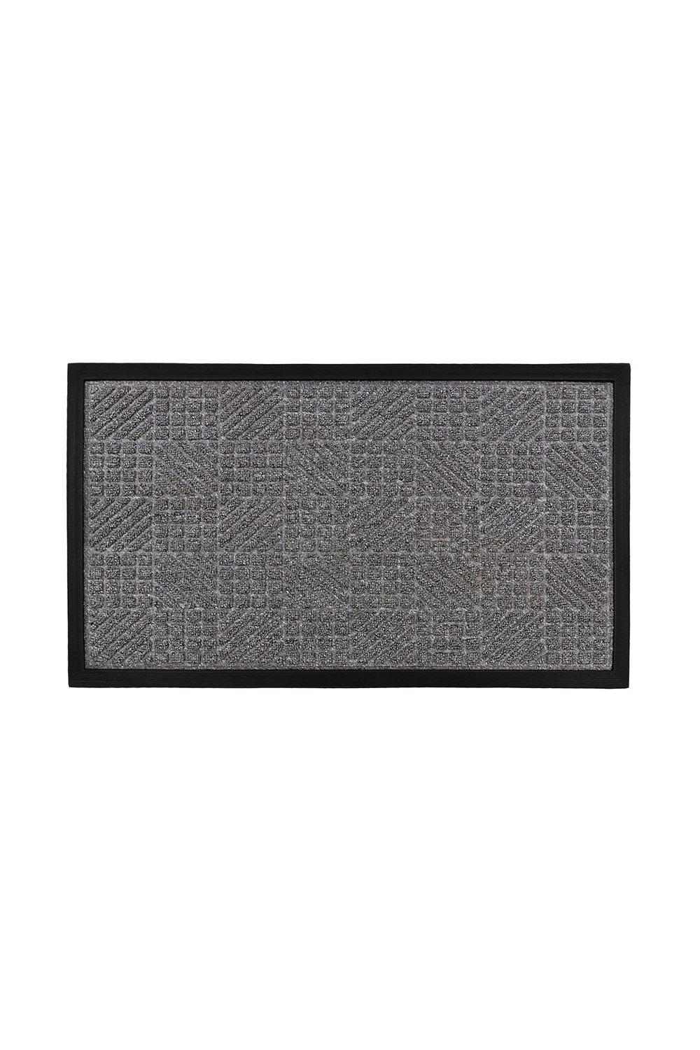 Rugs | JVL Firth Tile Rubber Backed Door Mat, 40x70cm, Grey | JVL