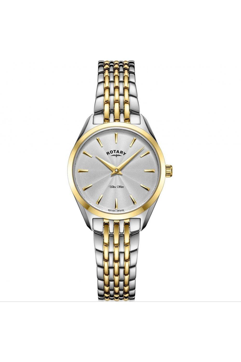 Rotary ultra slim hotsell white stainless steel watch