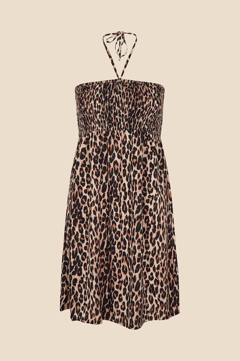 Beachwear | Leopard Print Bandeau Dress | Accessorize