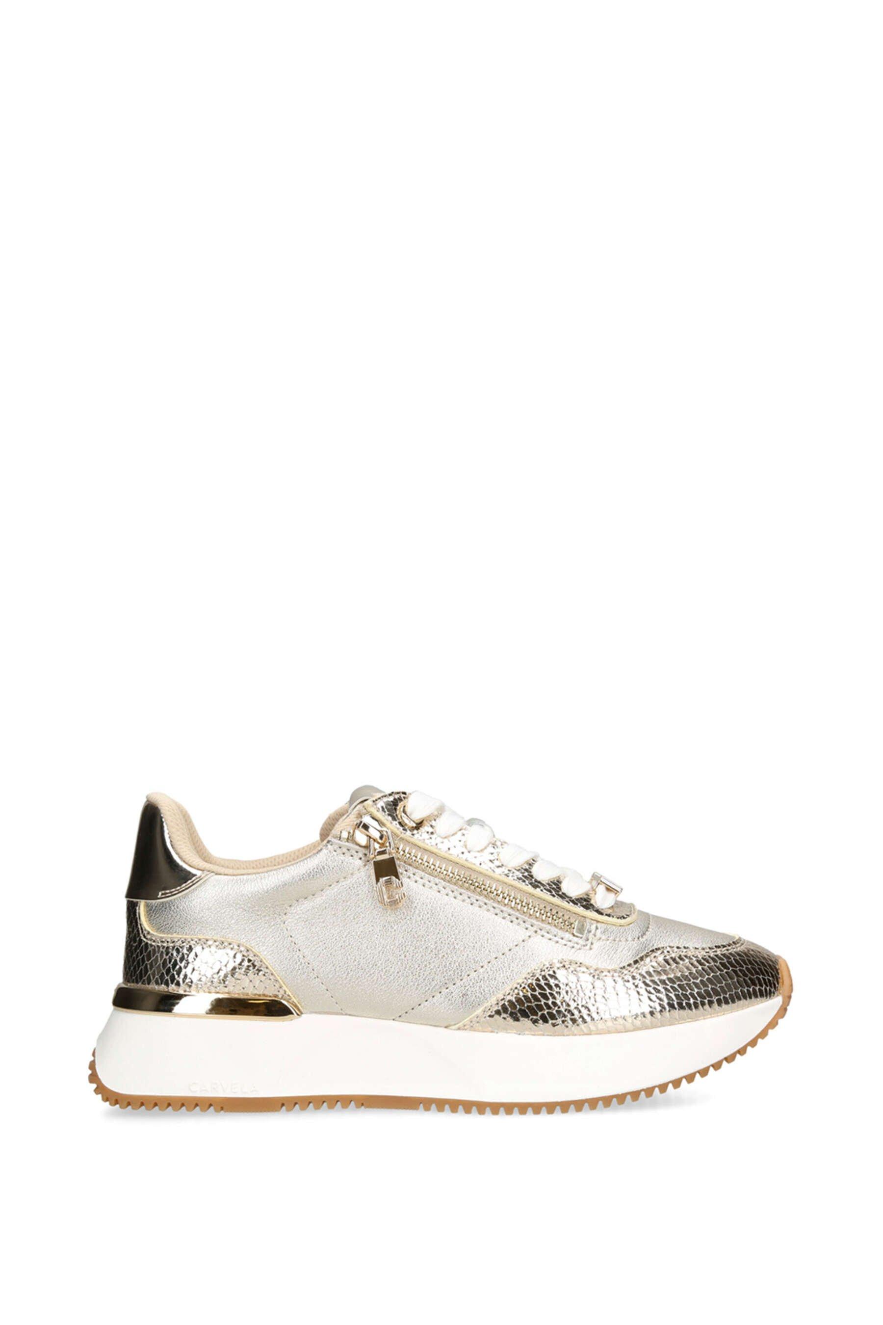 Carvela gold hot sale trainers