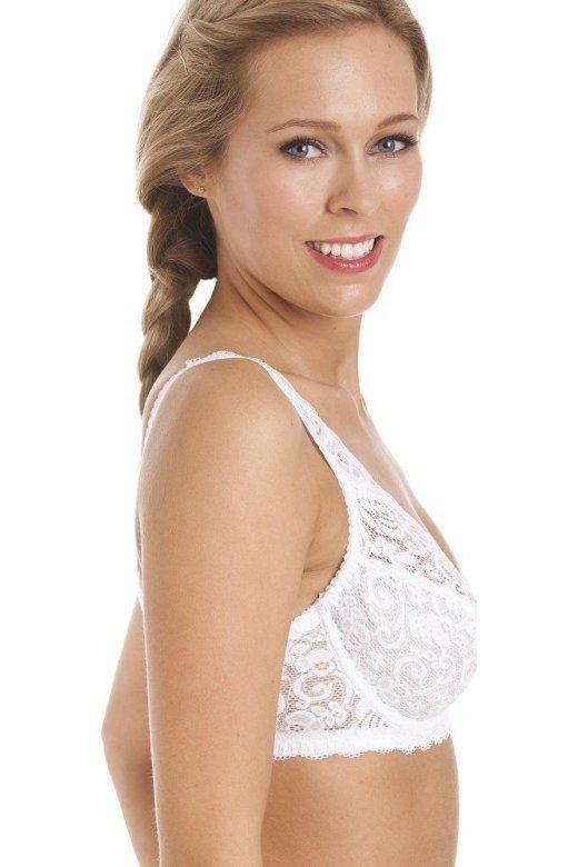 Camille Classic Underwired White Floral Lace Bra