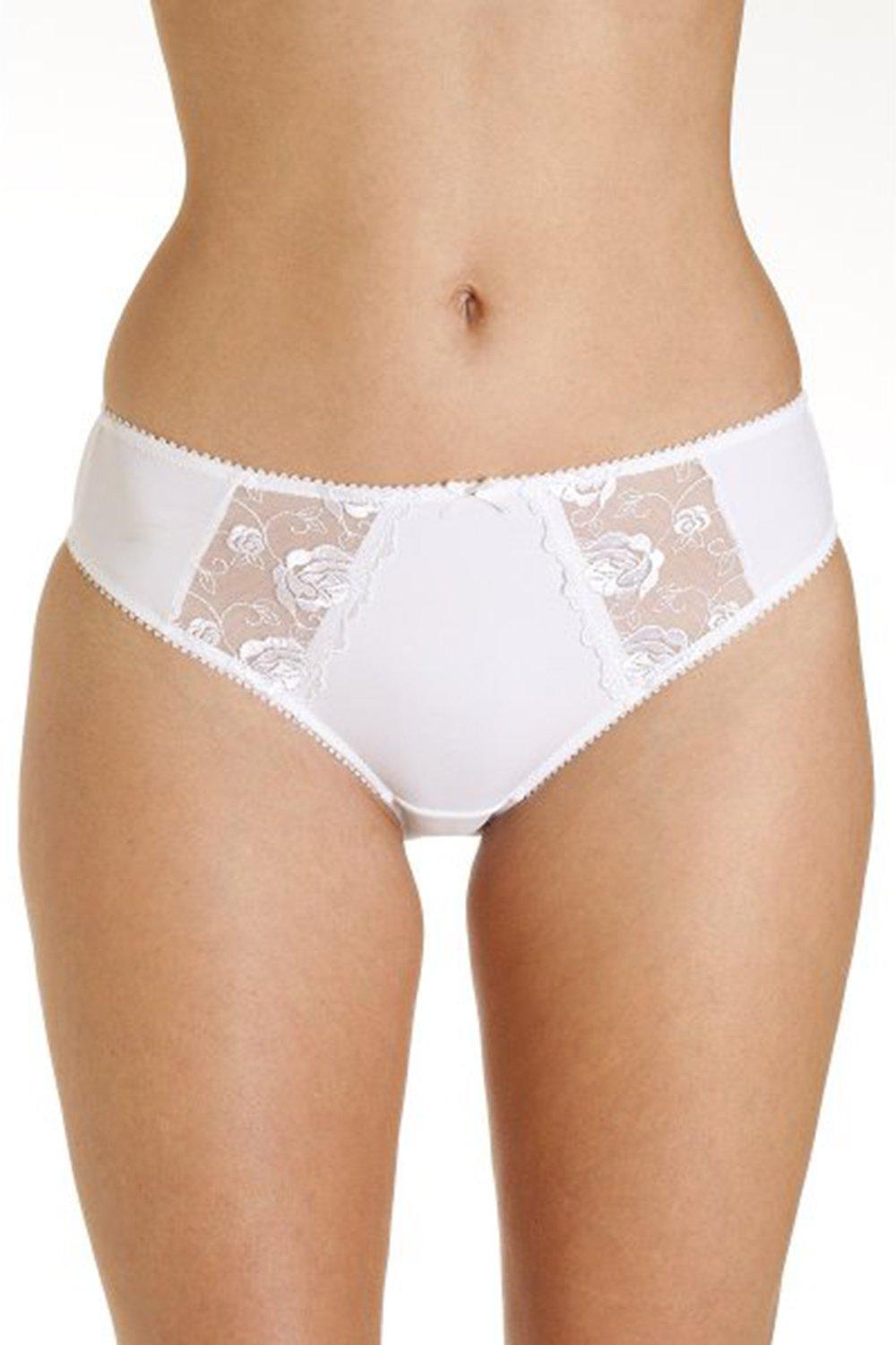 Camille Ladies White Control Briefs Two Pack High Waisted