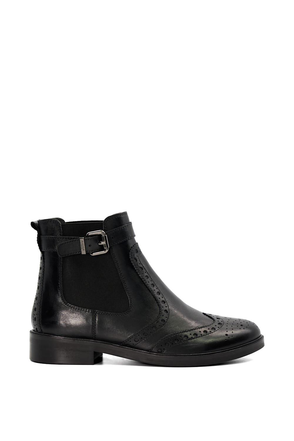 Dune chelsea boots top in black leather