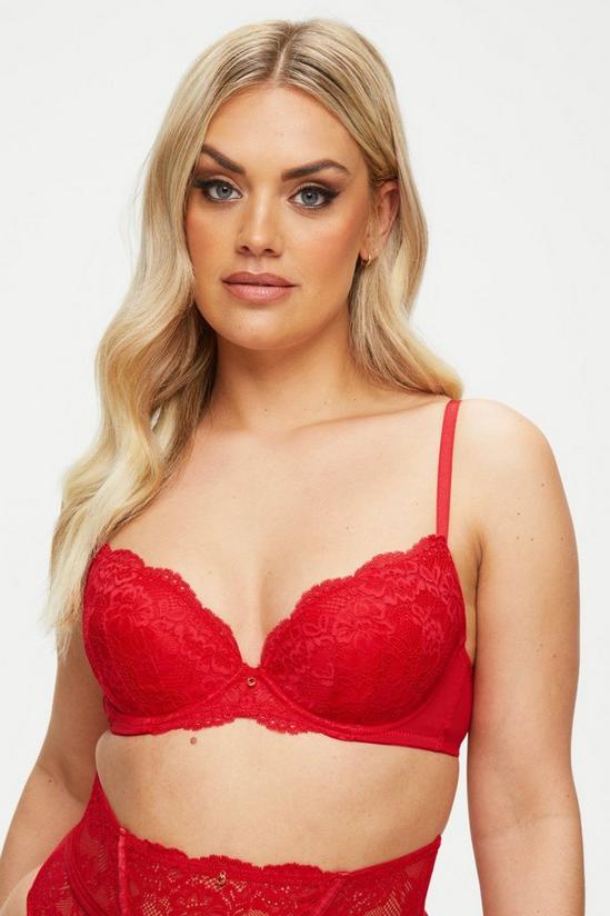 Ann Summers Sexy Lace Red Plunge Bra Sz 34C *Only £9.99*