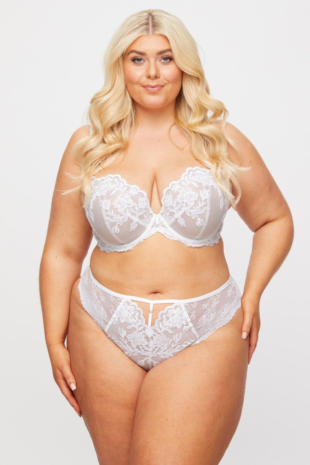Ann Summers Fuller Bust Sexy Lace non padded plunge bra in white - ShopStyle