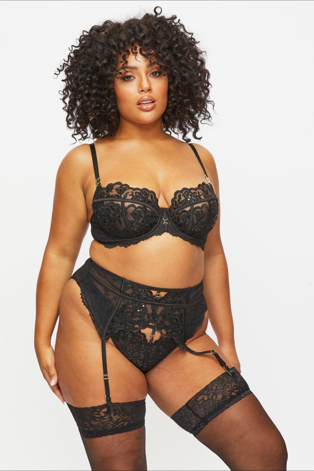 Ann Summers Fiercely Sexy Lace And Sequin Detail Bra in Black