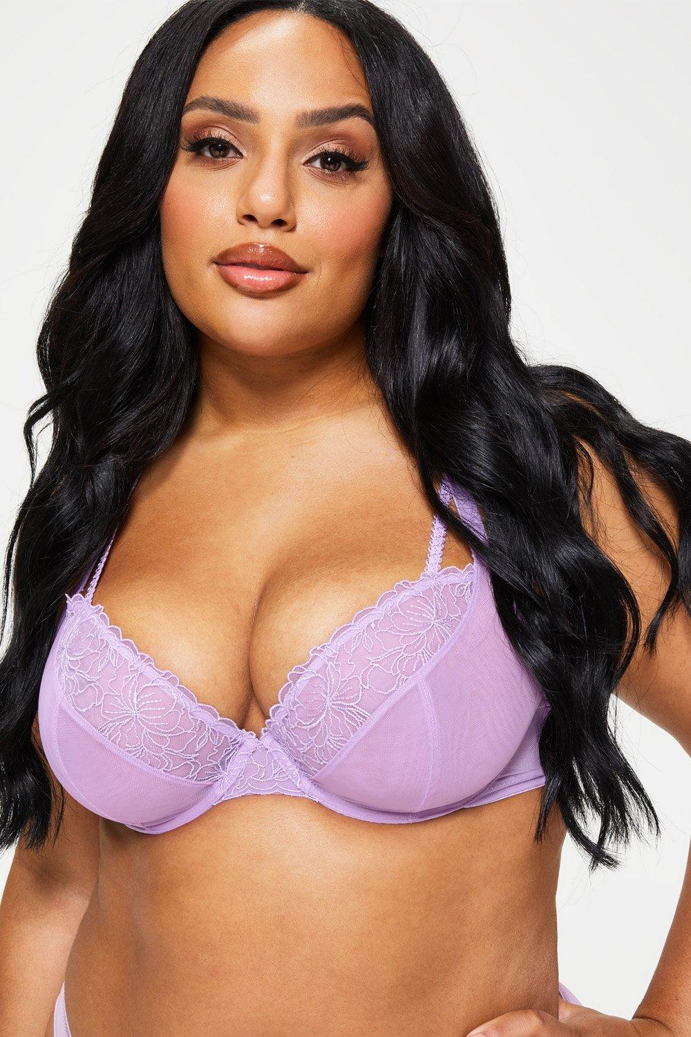 Lingerie, Gardenia Fuller Bust DD+ Non Pad Plunge Lilac