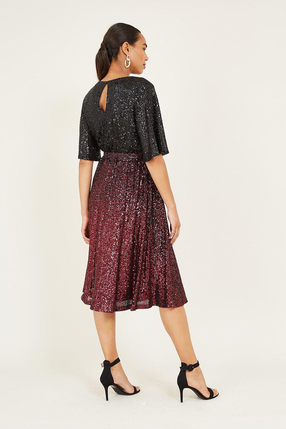 Oasis ombre sequin top midi dress