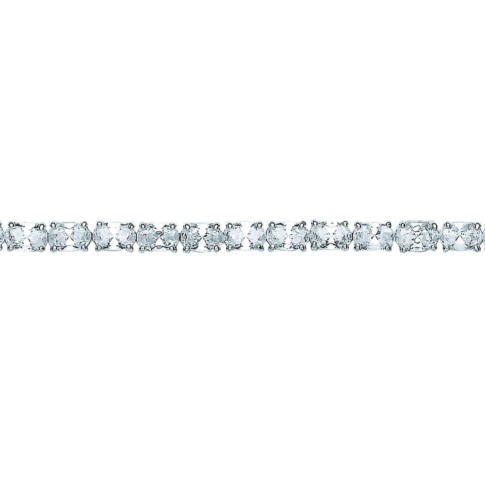 Silver Oval CZ Line Tennis Bracelet 4mm - GVB417