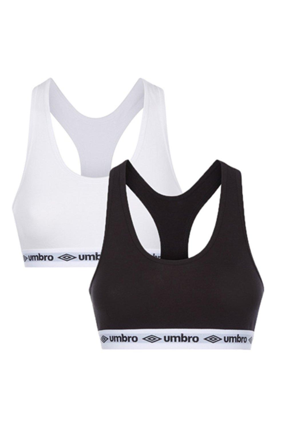 Buy Umbro Womens Two Pack Bra Tops Black/White