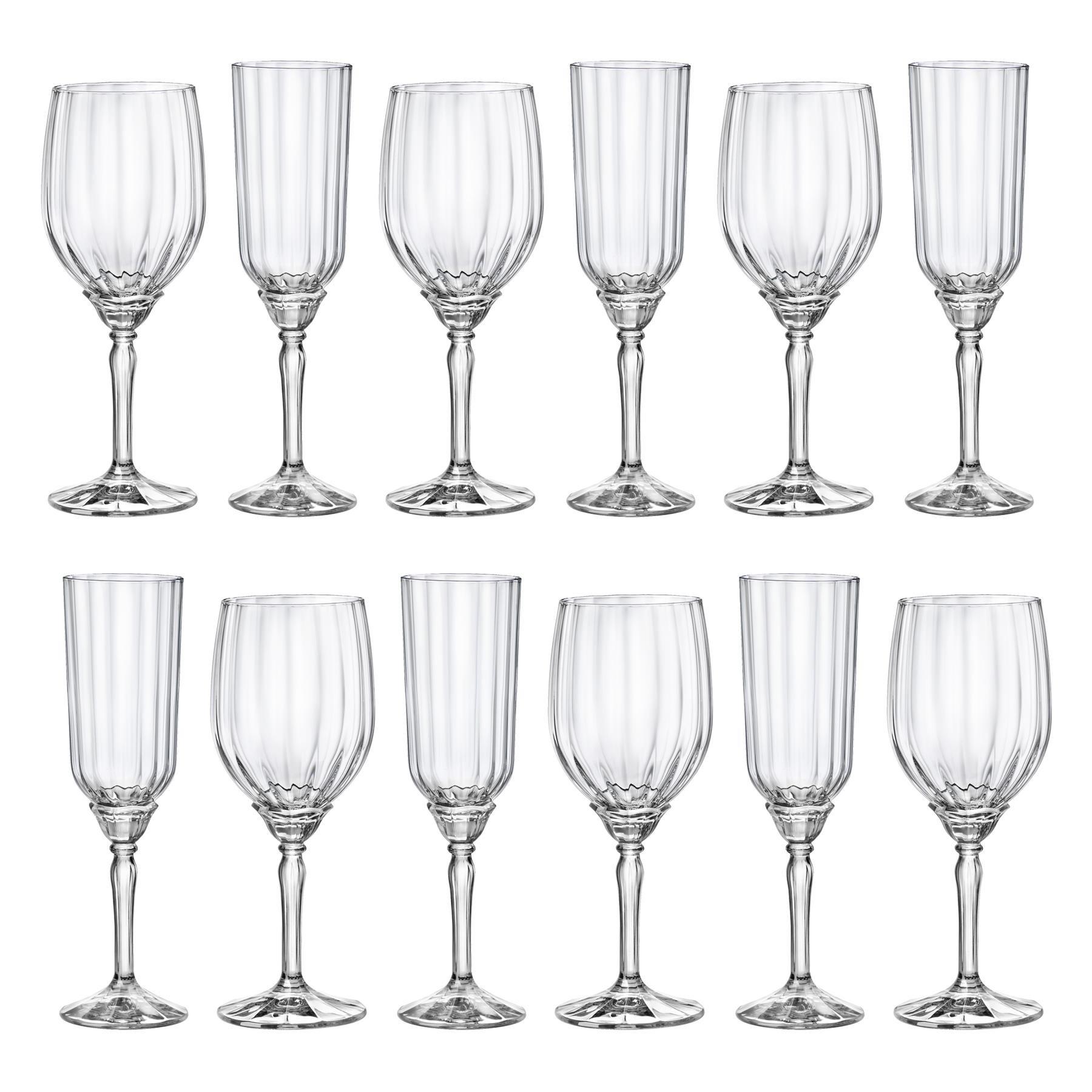 Glassware Florian Stemware 12 Piece Set Clear Bormioli Rocco