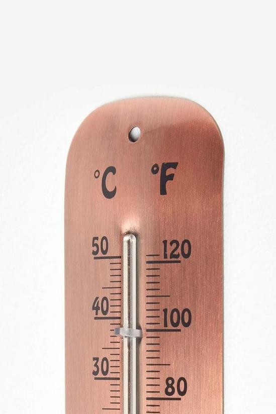 Homescapes Copper Metal Wall Thermometer, 30 cm 2