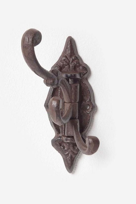 Homescapes Ornate Hinged Cast Iron Wall Hook 2