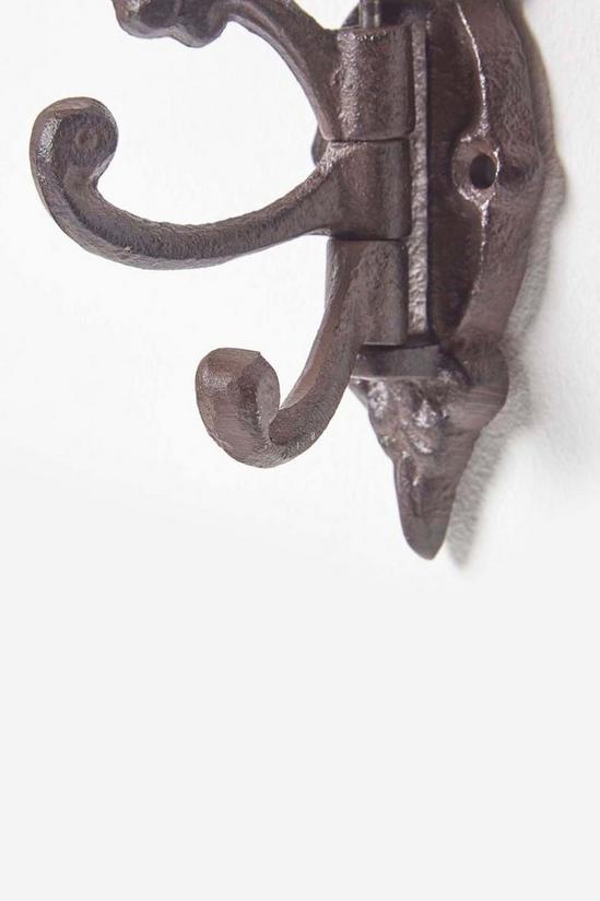 Homescapes Ornate Hinged Cast Iron Wall Hook 3