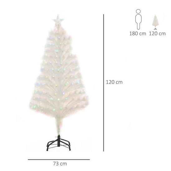 HOMCOM 4FT Prelit Artificial Christmas Tree Fiber Optic Xmas Decoration 4
