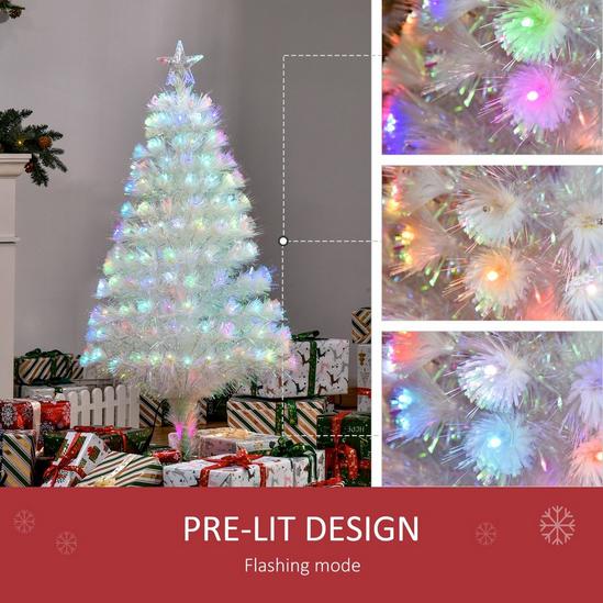 HOMCOM 4FT Prelit Artificial Christmas Tree Fiber Optic Xmas Decoration 6