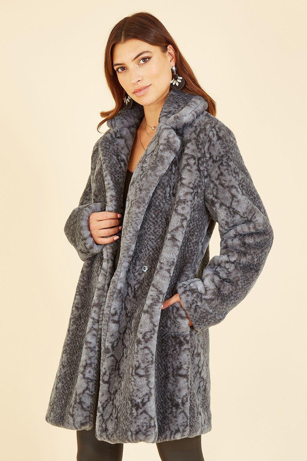 Evans grey 2024 fur coat