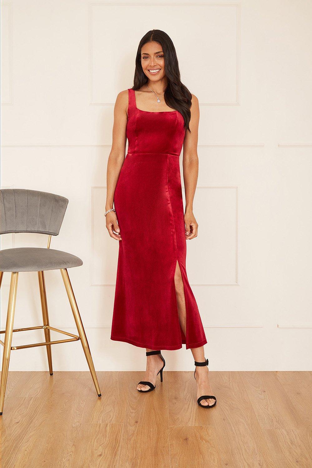 Mela red lace clearance dress