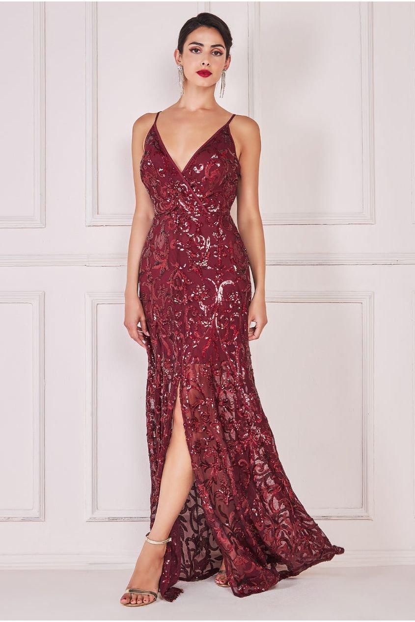 Red sequin hot sale bridesmaid dress