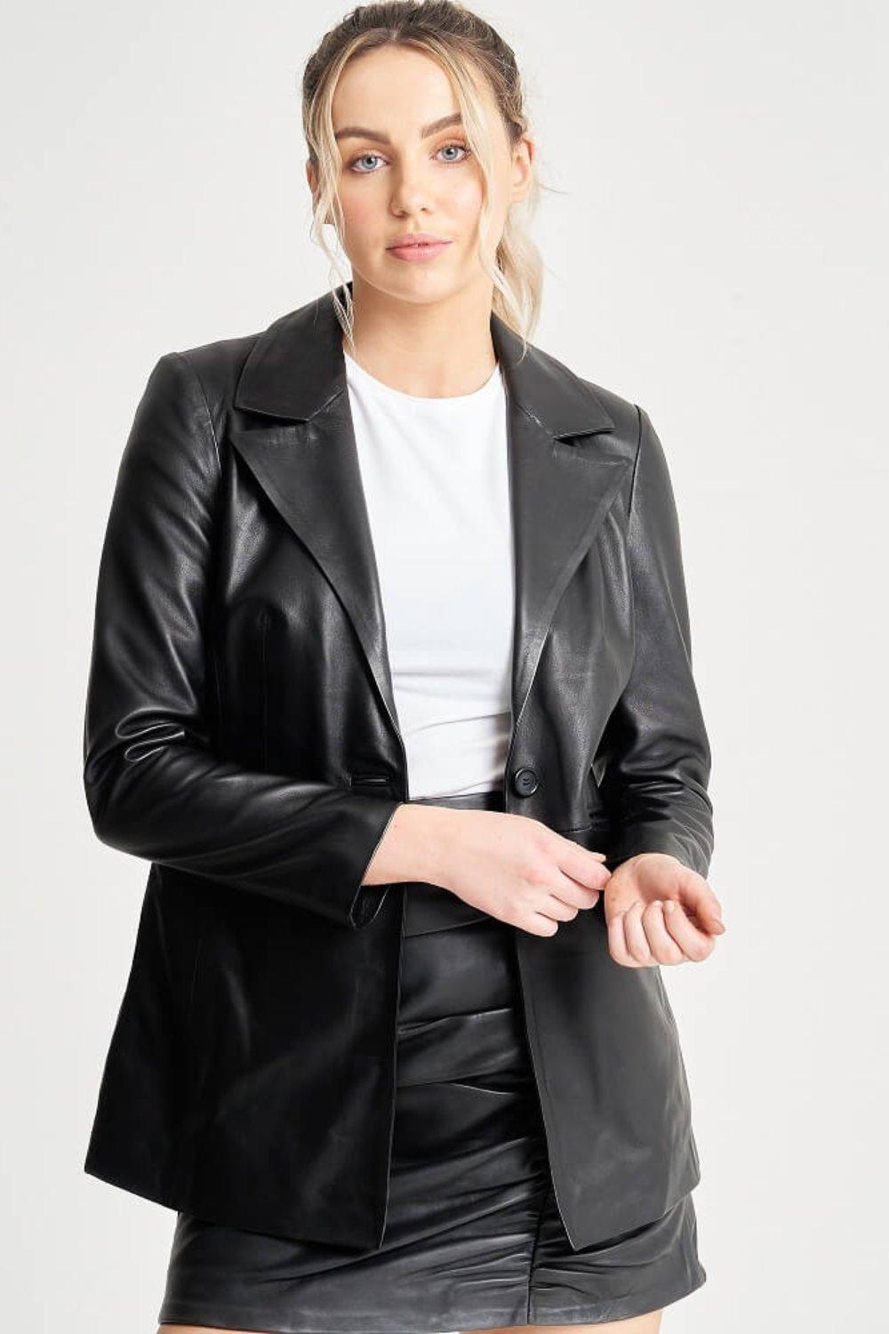 Barneys originals leather jacket on sale womens