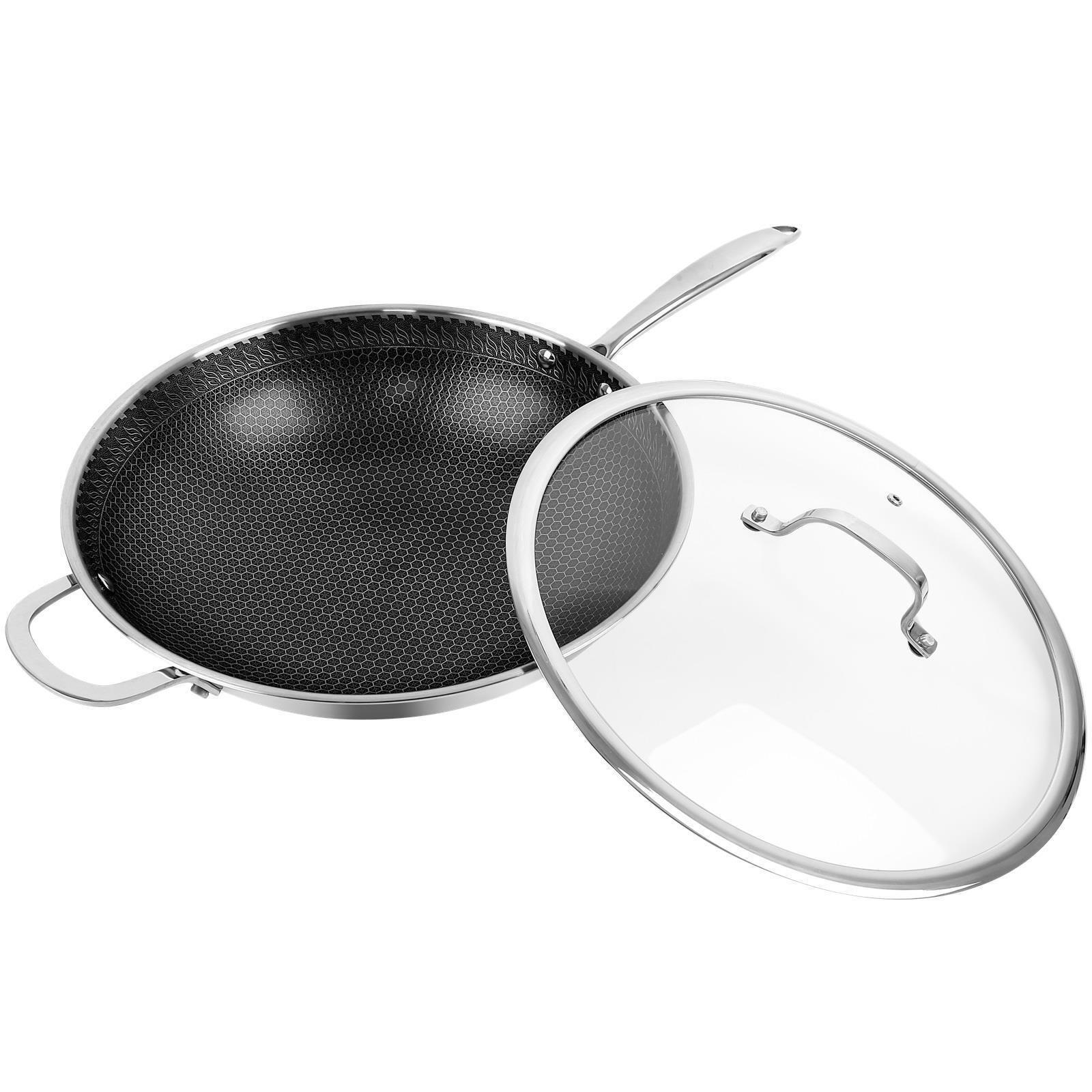 Stainless Steel Induction Honeycomb Geo Hex Non Stick Frying Pan