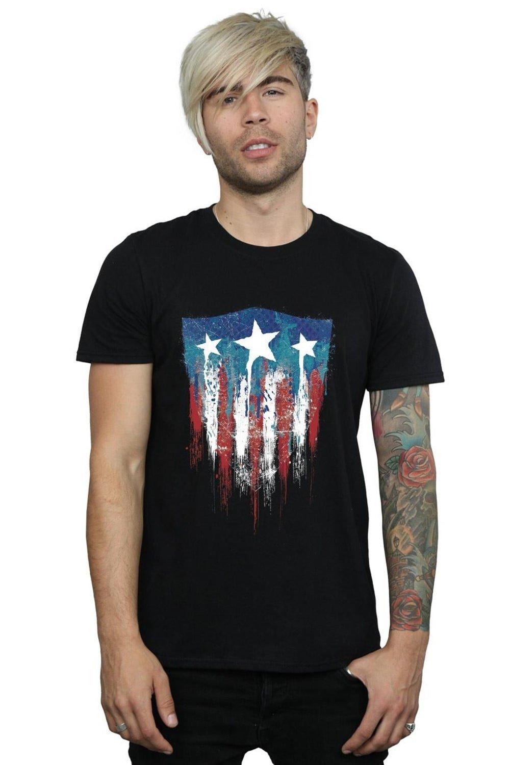 T-Shirts | Captain America Flag Shield T-Shirt | Marvel