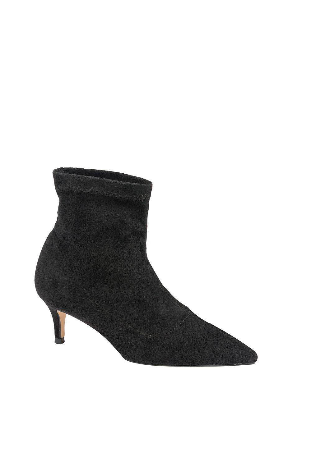 Kitten heel sock boots on sale black